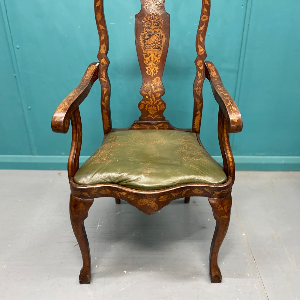 19th century Dutch marquetry armchair View III