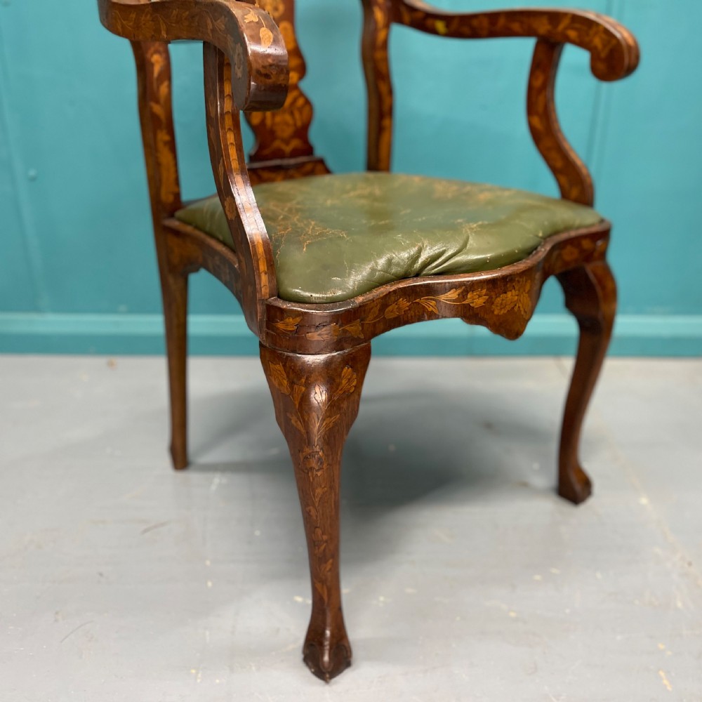 19th century Dutch marquetry armchair View IV