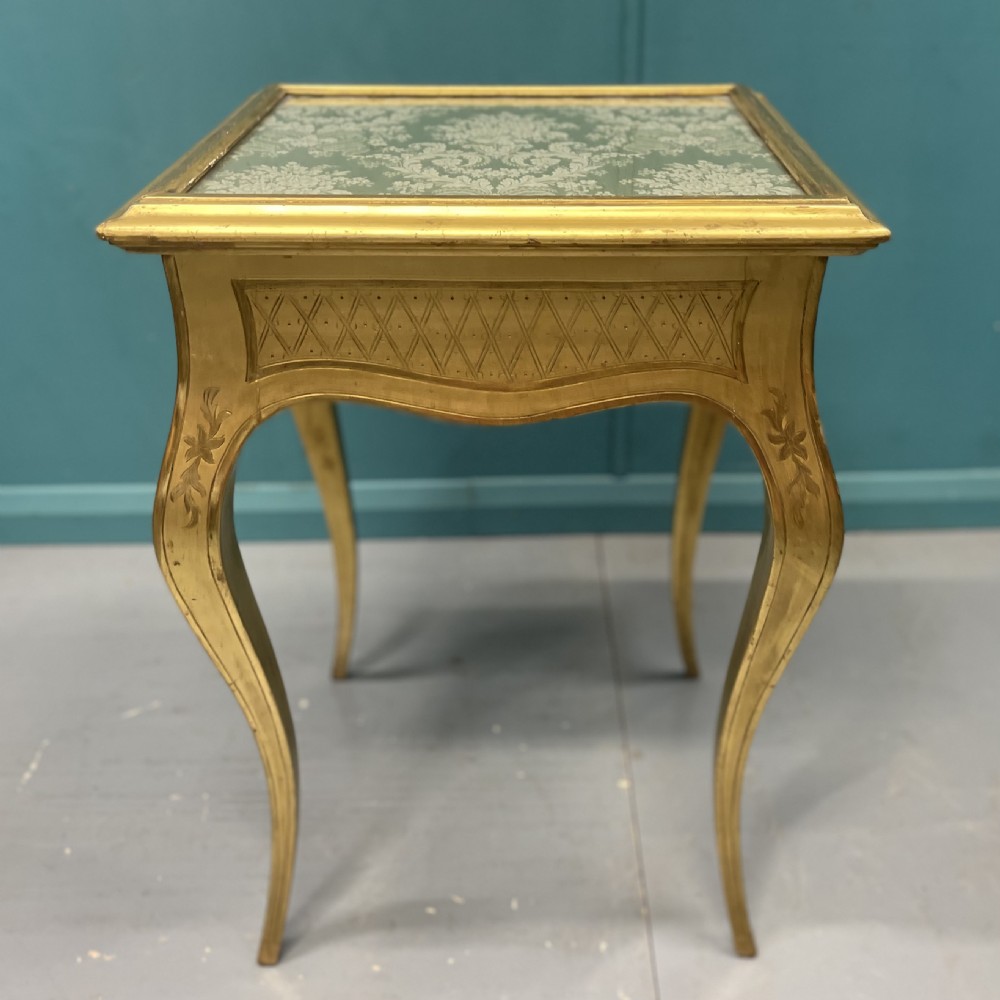 Exceptional 19th century gold leaf side lamp table