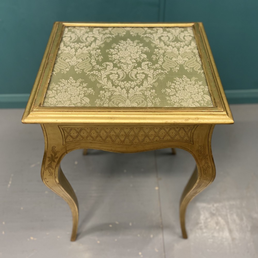 Exceptional 19th century gold leaf side lamp table View II