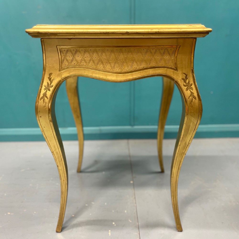 Exceptional 19th century gold leaf side lamp table View IV