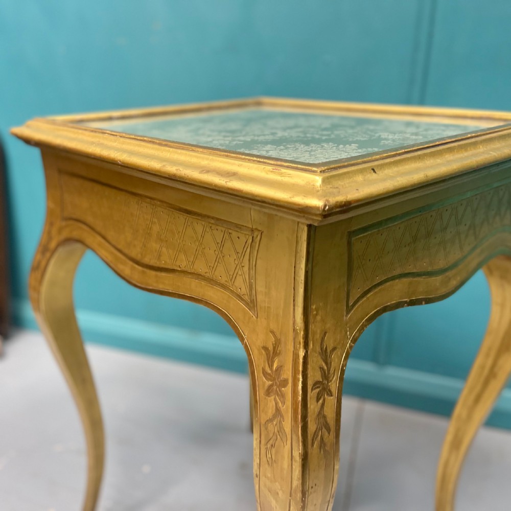 Exceptional 19th century gold leaf side lamp table View V
