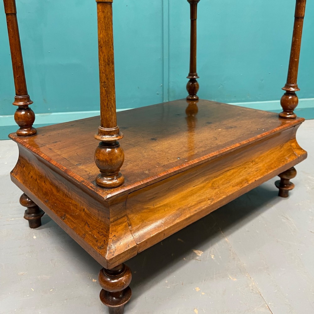 19th century burr walnut side table with concave drawer View VI