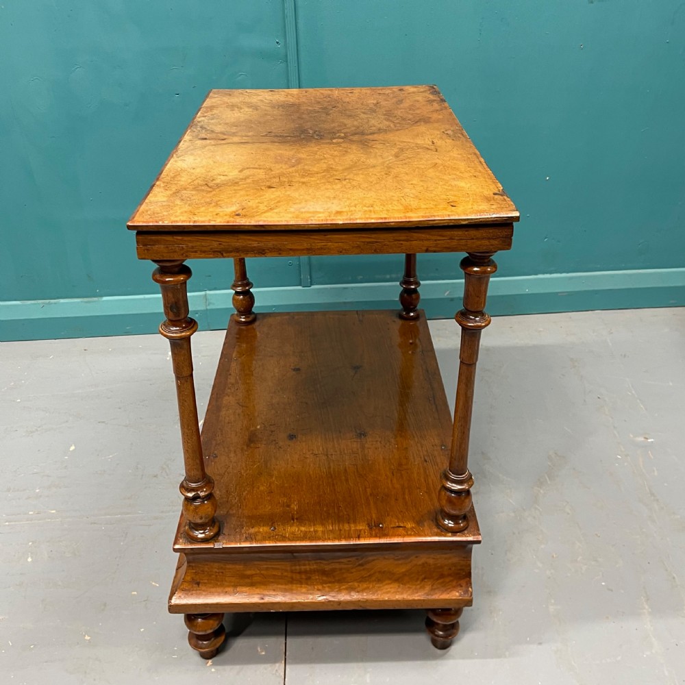19th century burr walnut side table with concave drawer View VII