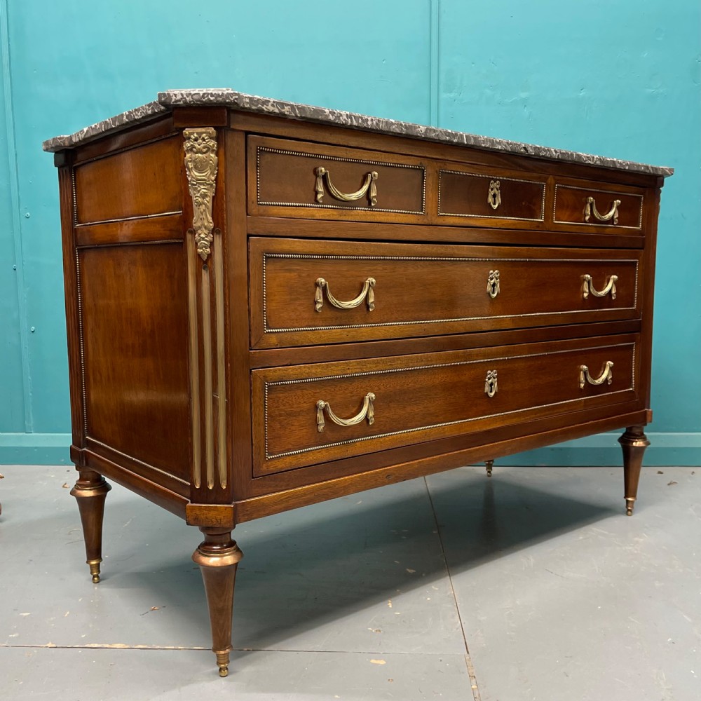French marble top commode with original brass mounts