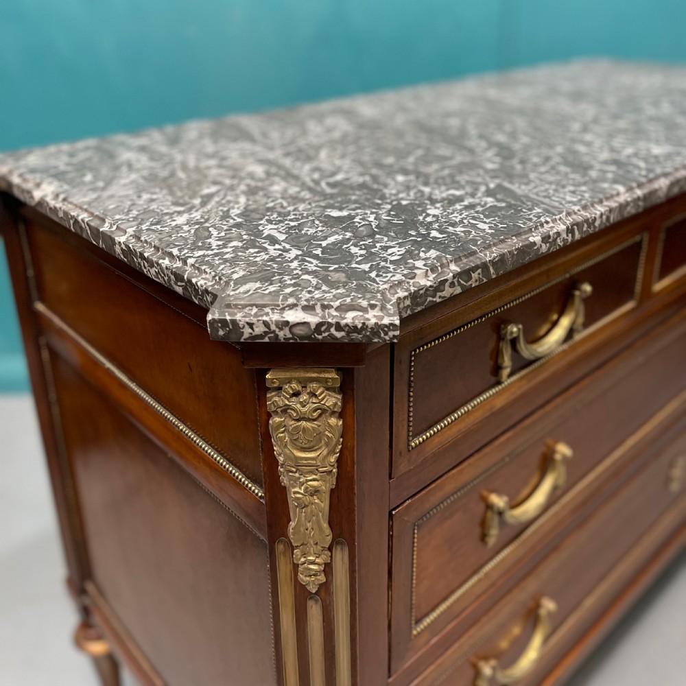 French marble top commode with original brass mounts View III