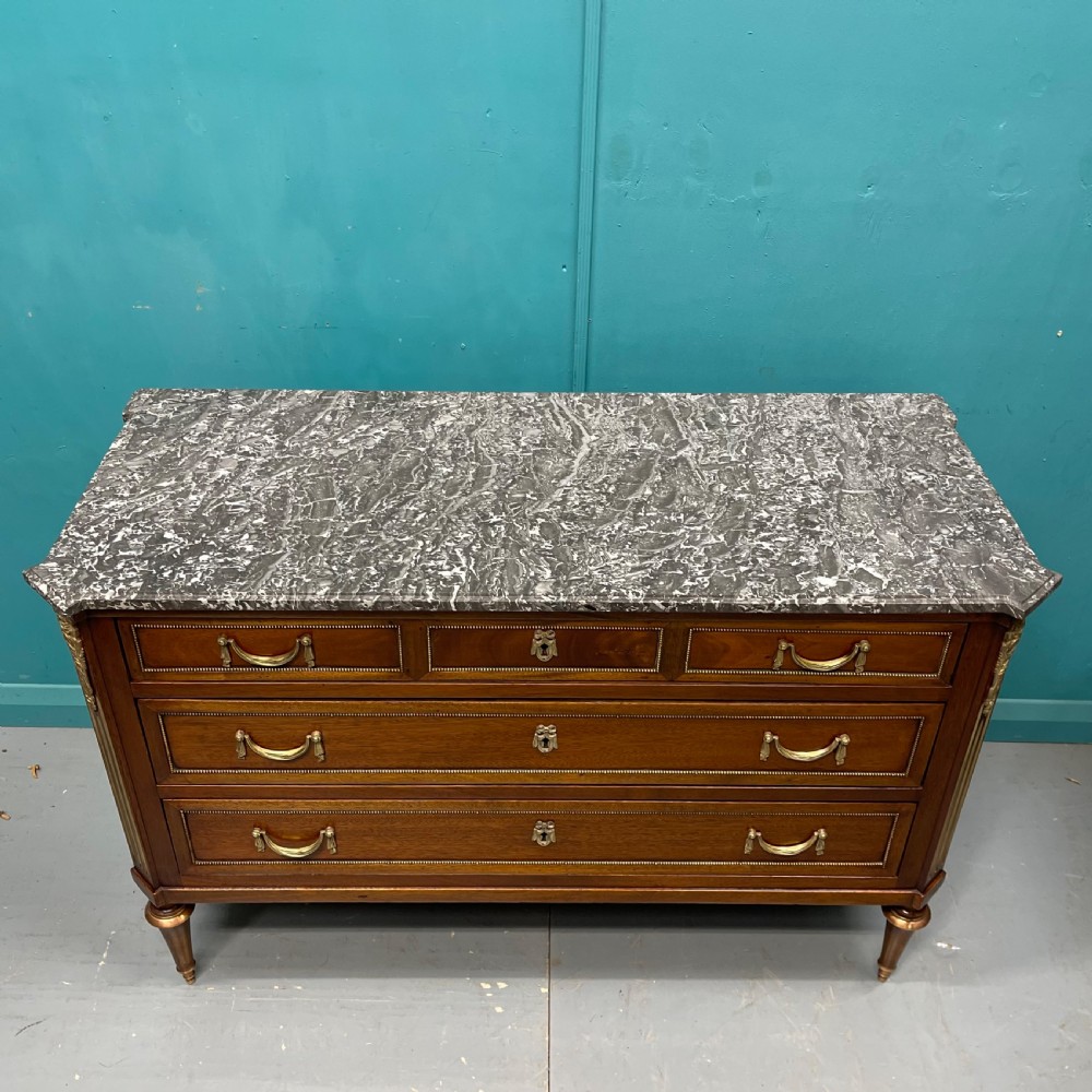 French marble top commode with original brass mounts View IV