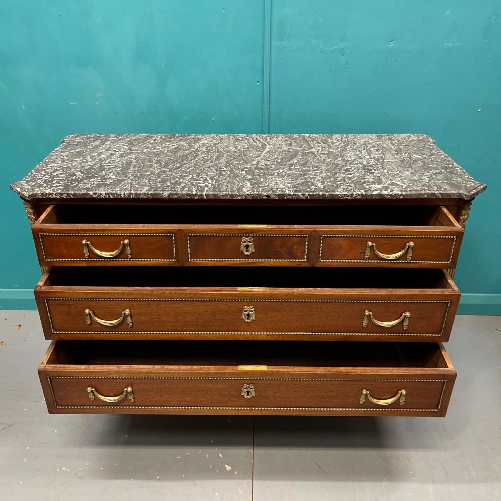 French marble top commode with original brass mounts View VII
