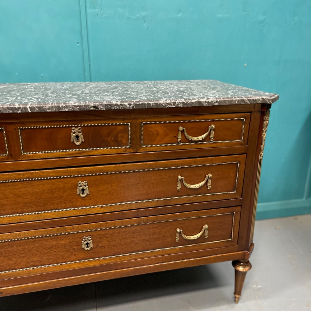 French marble top commode with original brass mounts View IX