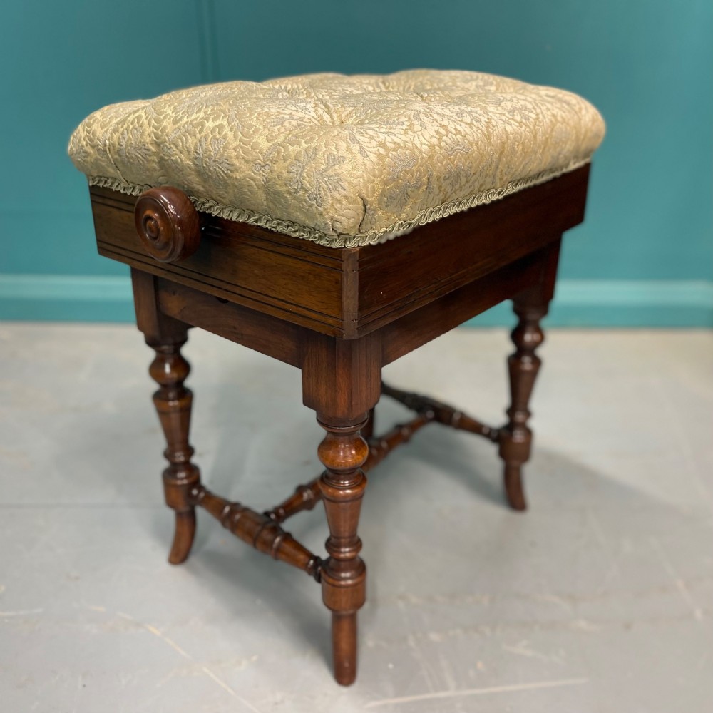 Adjustable height rosewood piano stool 
