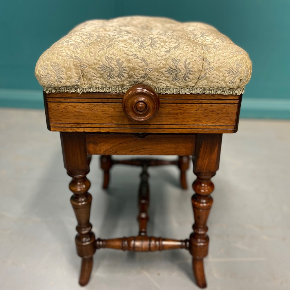 Adjustable height rosewood piano stool  View IV