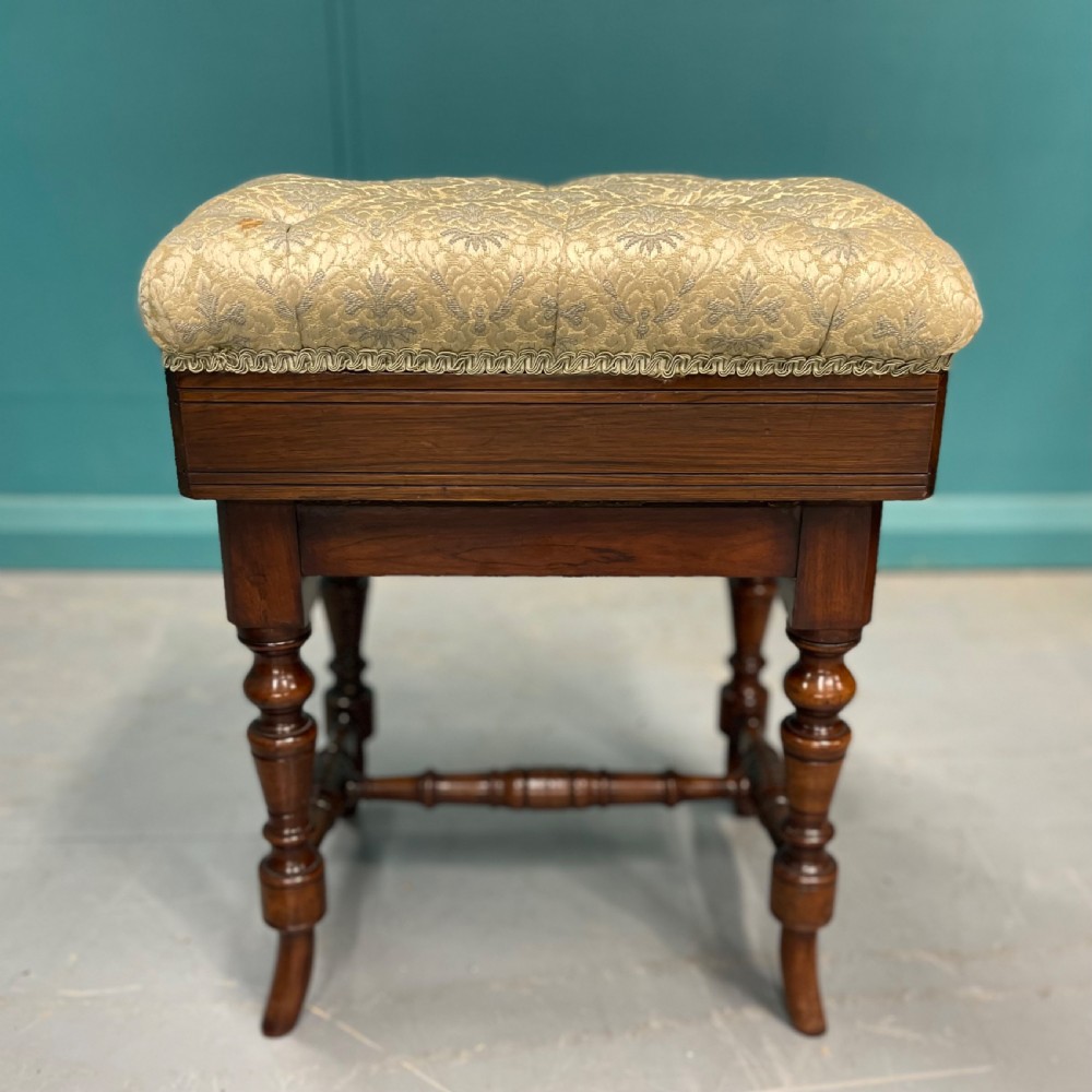 Adjustable height rosewood piano stool  View VII