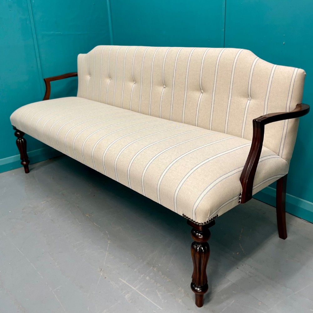 Newly upholstered 3 seater salon sofa