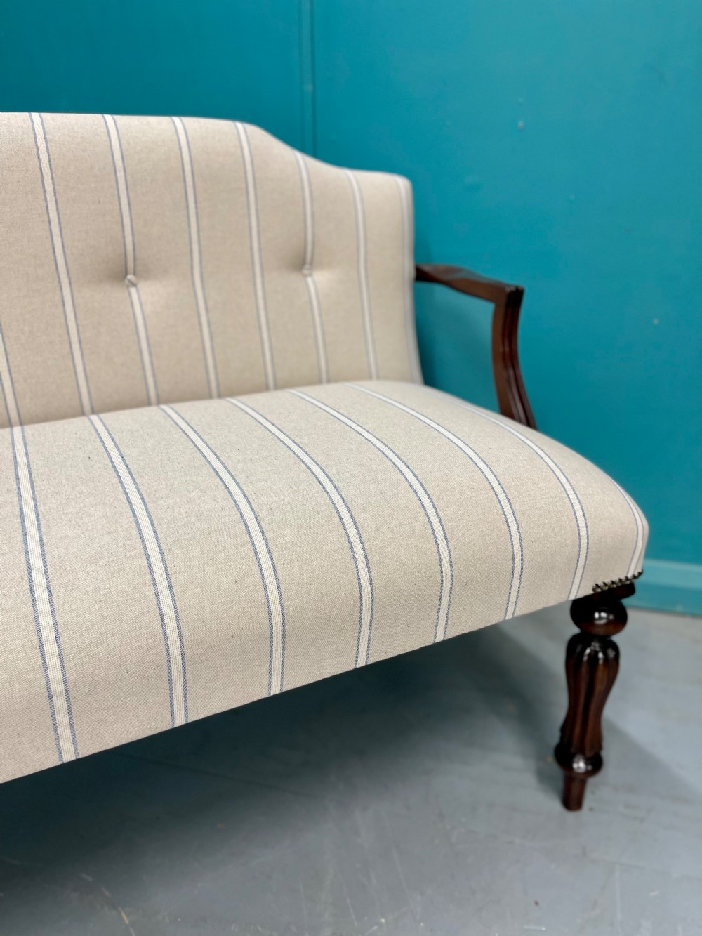Newly upholstered 3 seater salon sofa View IV