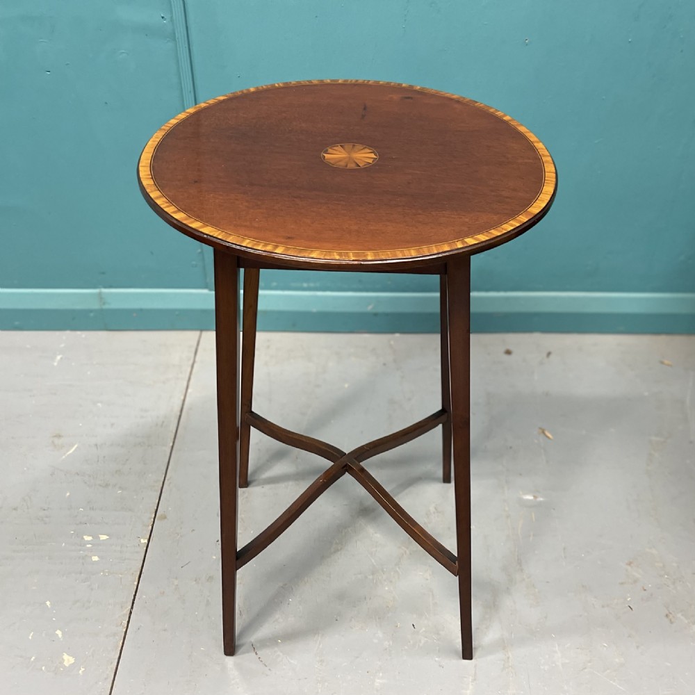 Sheraton revival inlaid side table View VII