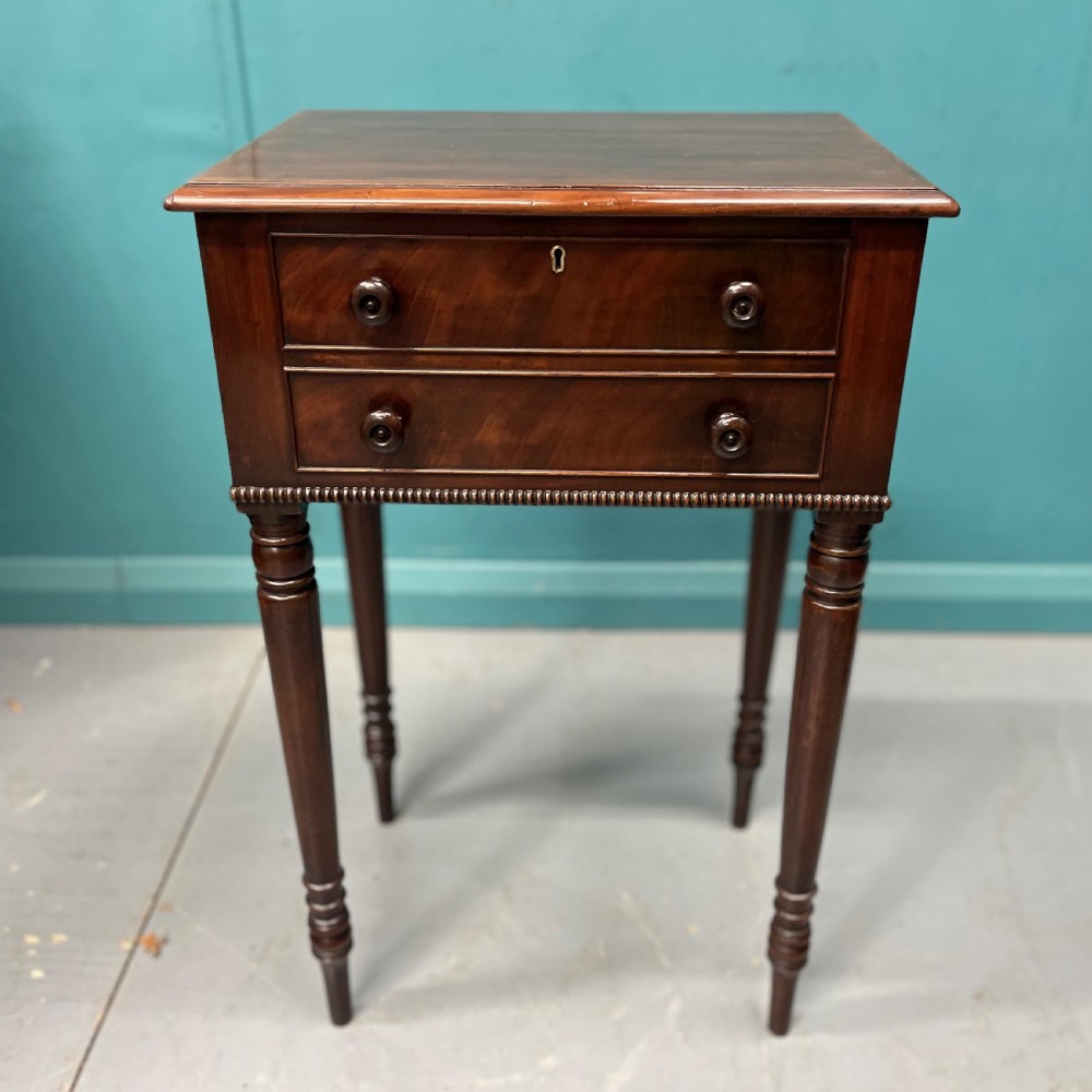 Late Regency work table with faux drawers  View II