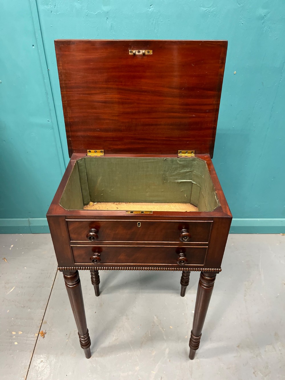 Late Regency work table with faux drawers  View V