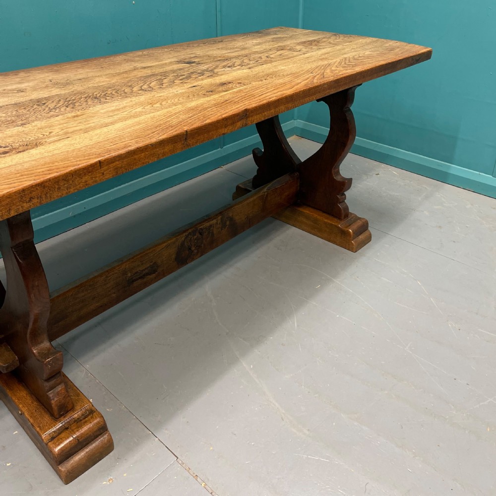 French oak farmhouse or tavern table View III