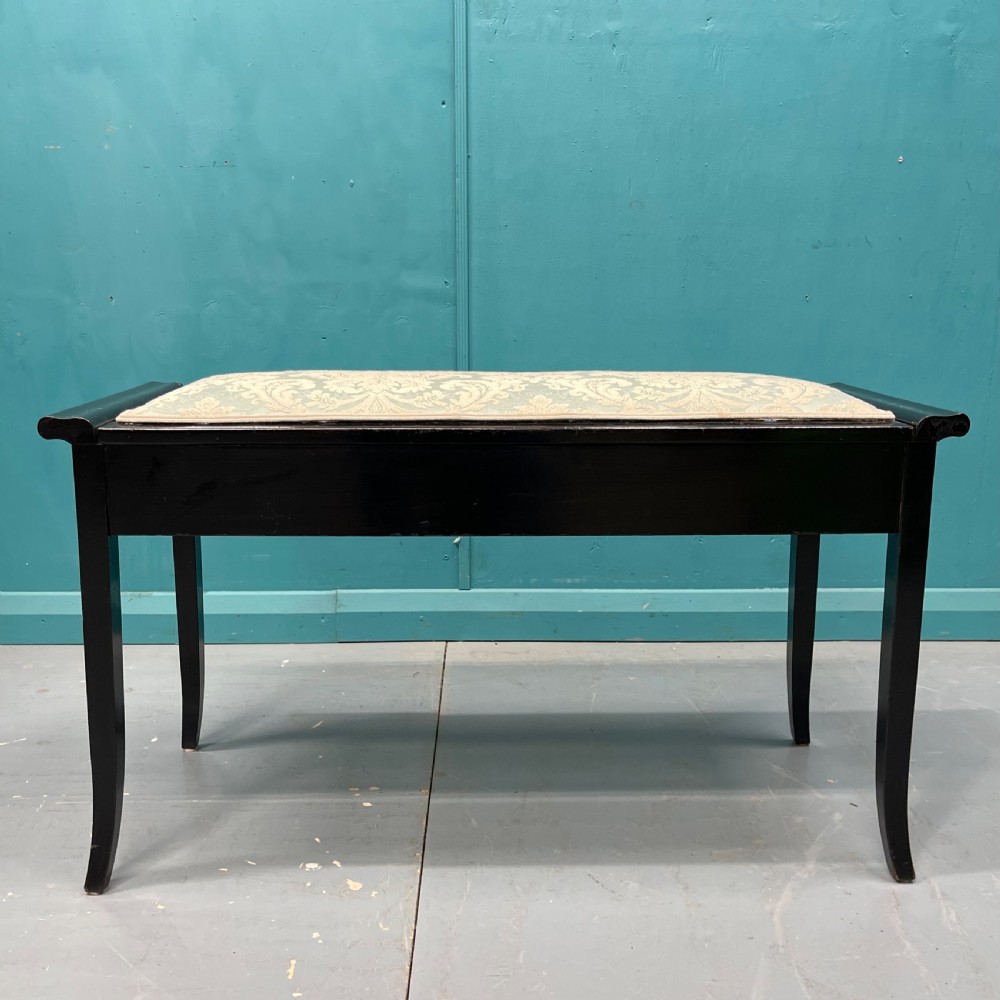 Black lacquered piano duet stool View IV