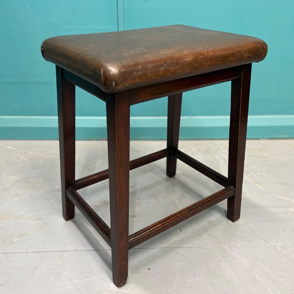 Victorian leather top stool