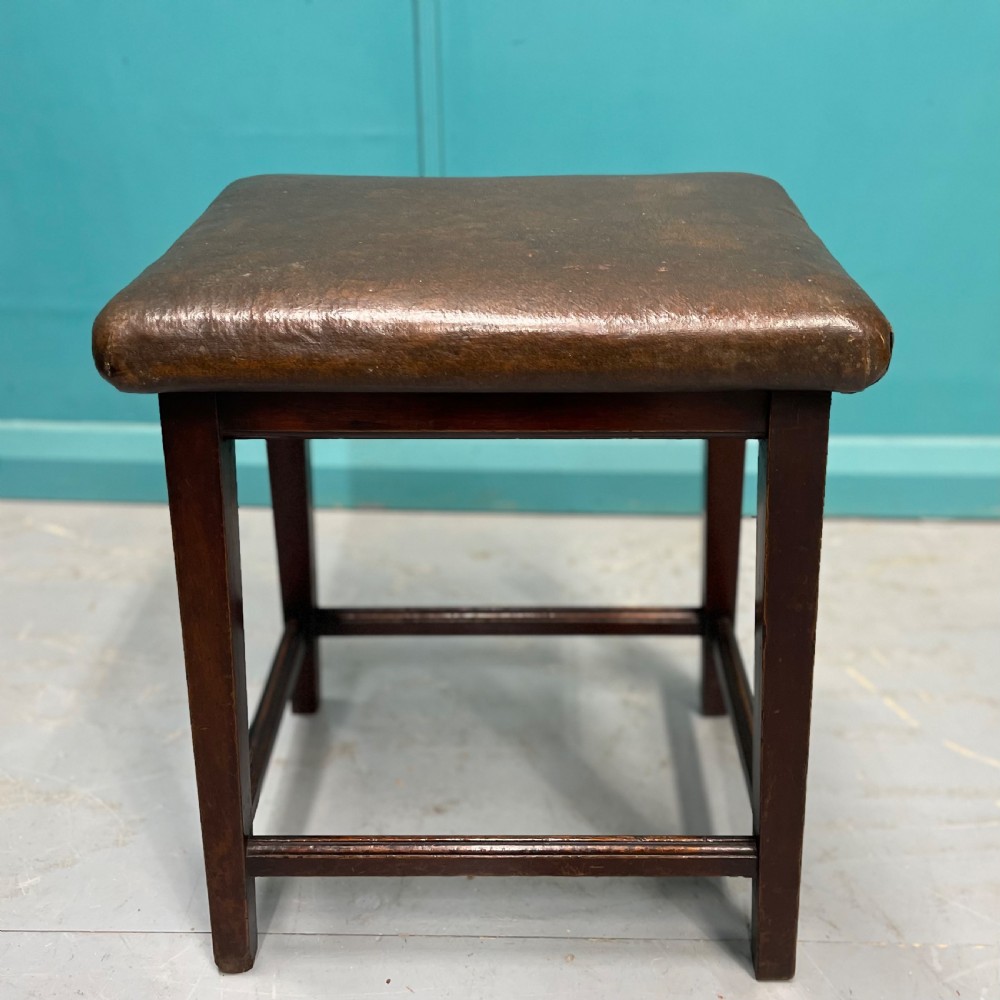 Victorian leather top stool View II
