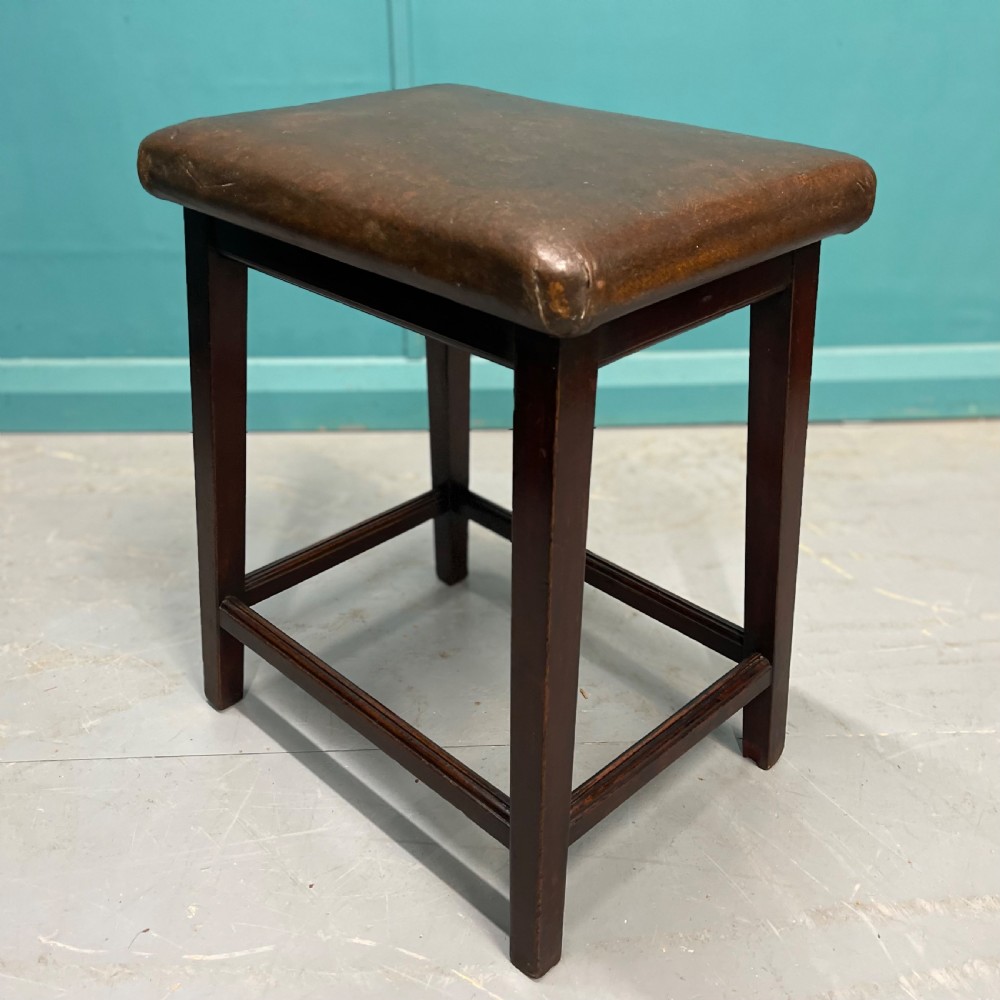 Victorian leather top stool View III