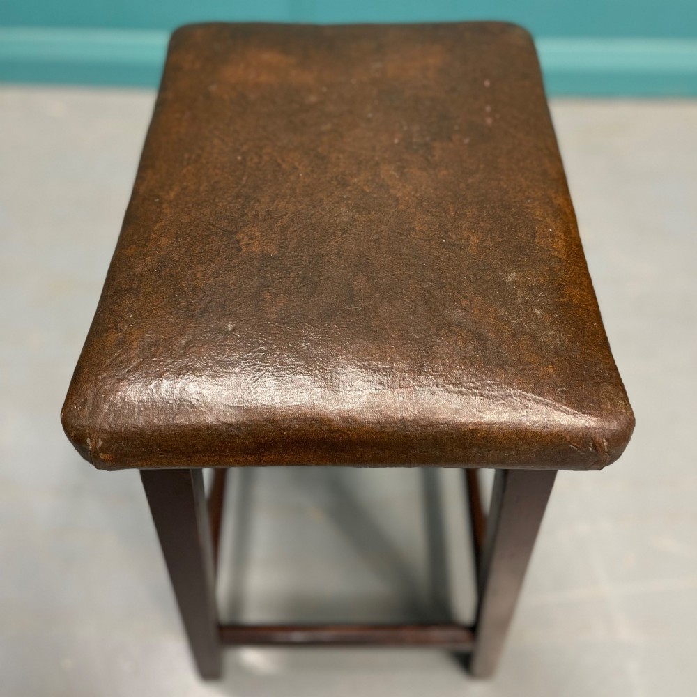 Victorian leather top stool View IV
