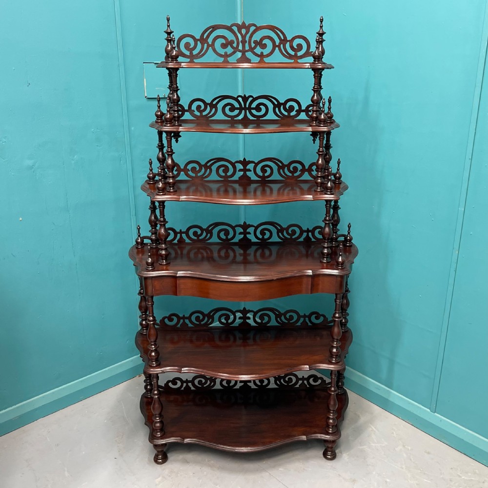 19th century serpentine waterfall bookcase 