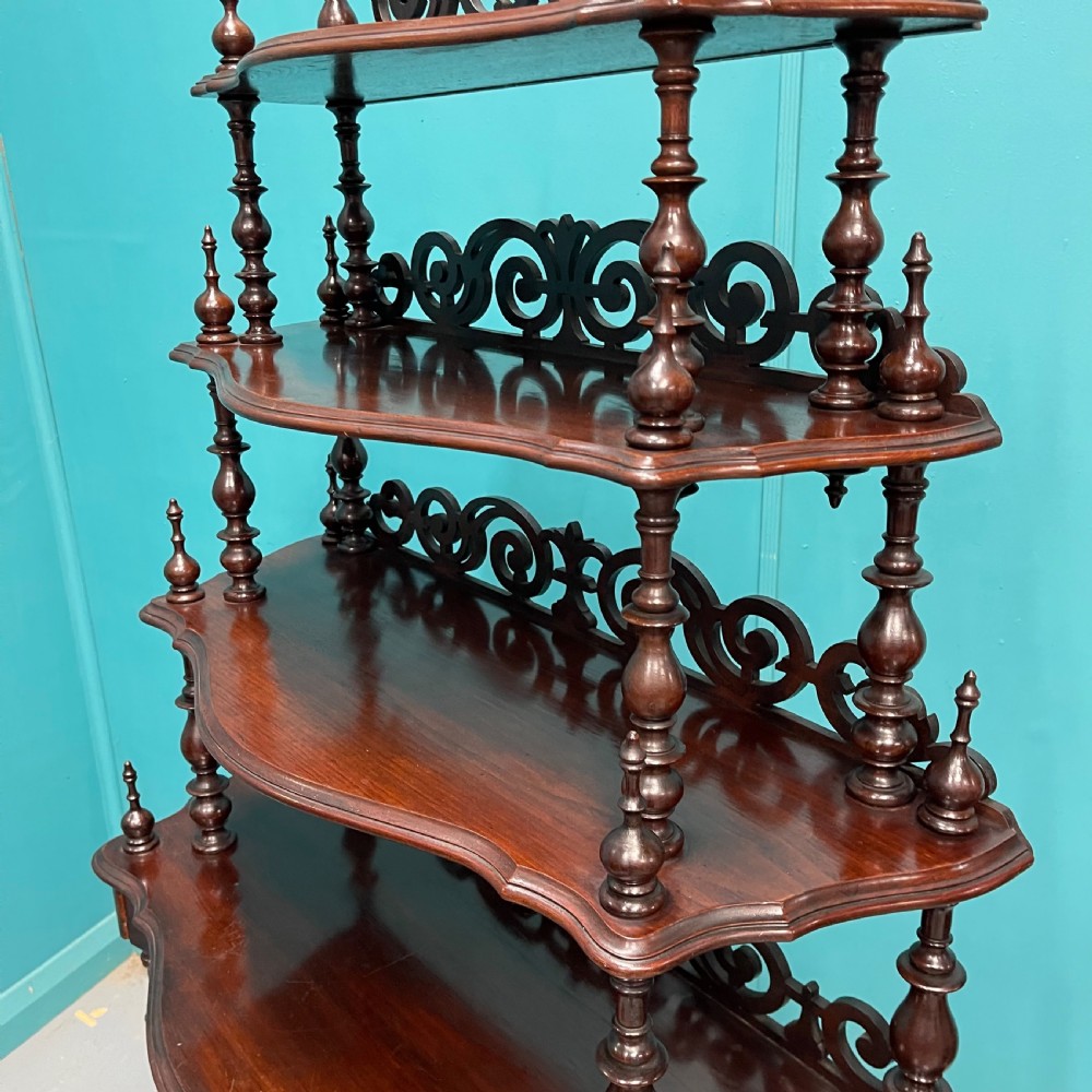 19th century serpentine waterfall bookcase  View V