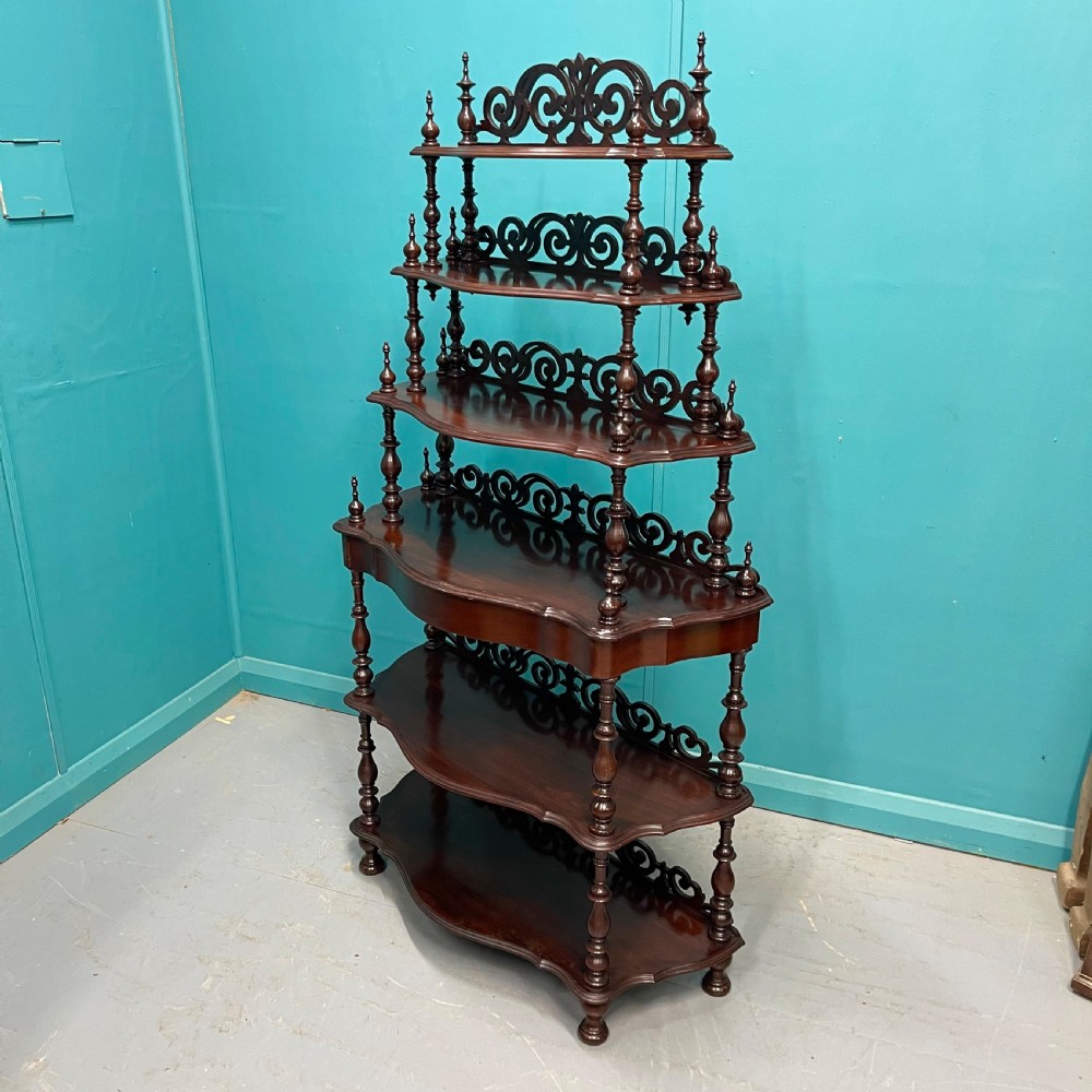 19th century serpentine waterfall bookcase  View VIII