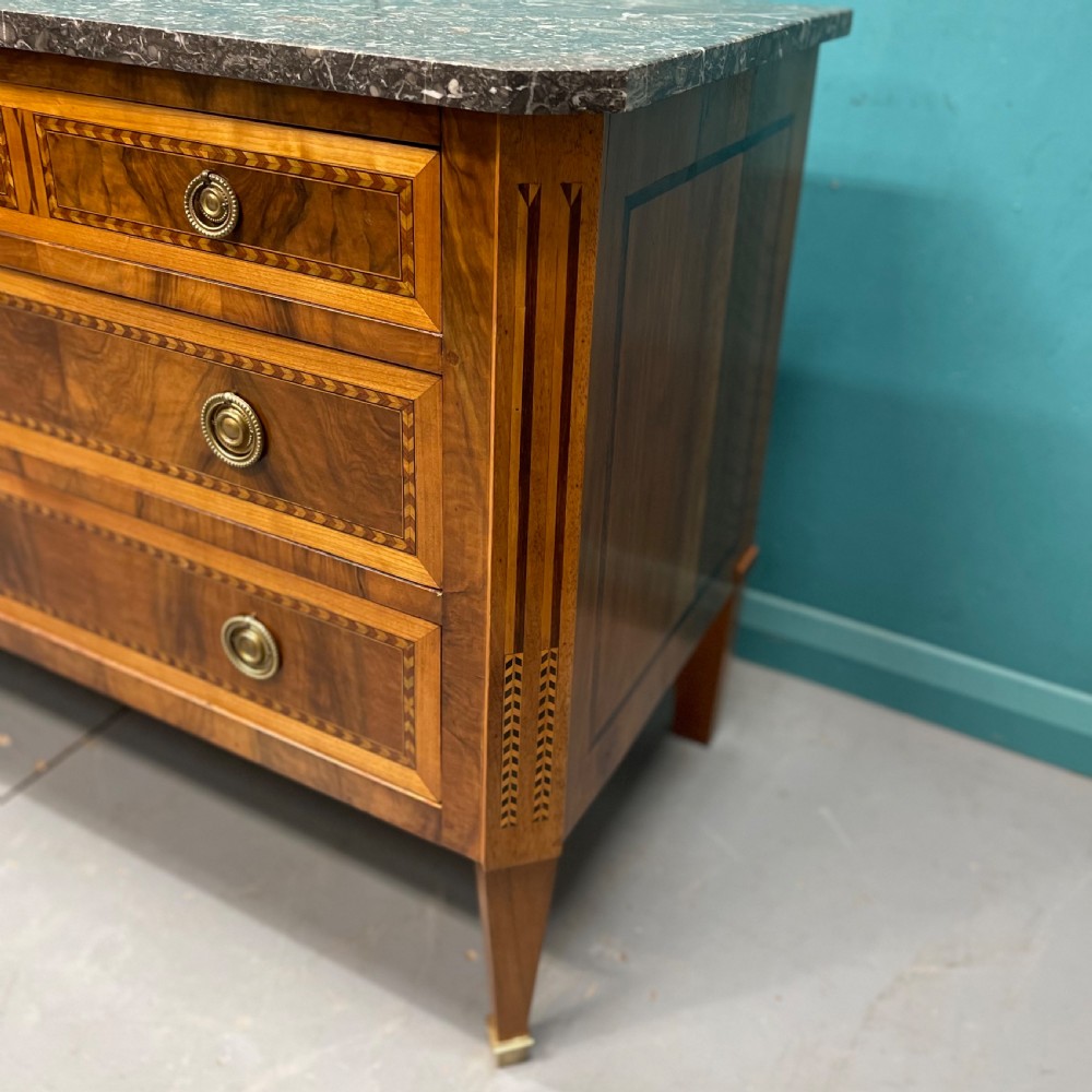 Italian marble top commode with chevron banding View VII