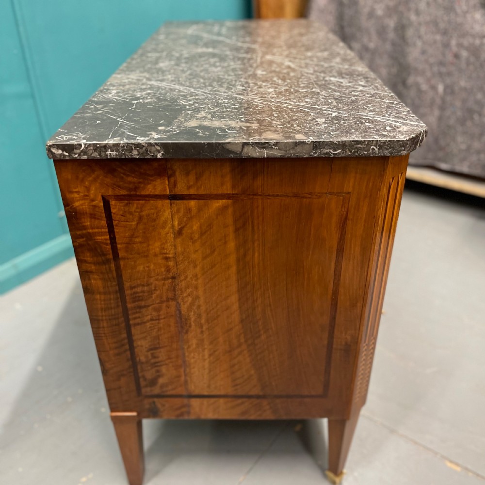 Italian marble top commode with chevron banding View VIII