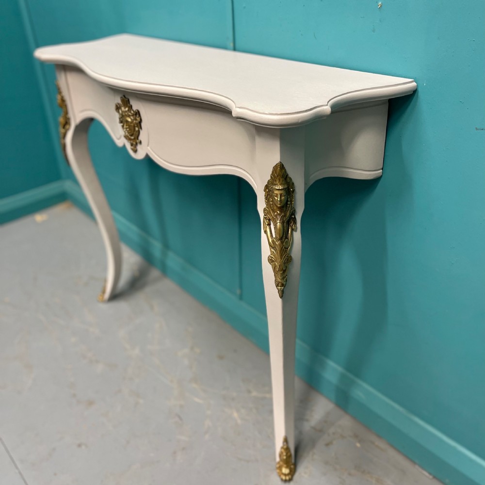 Pair of French painted console tables with mounts View VII