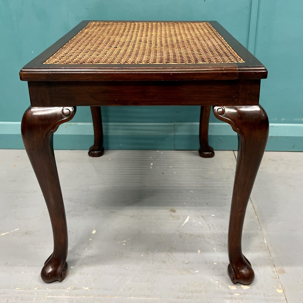 Edwardian mahogany and cane dressing table stool View VI