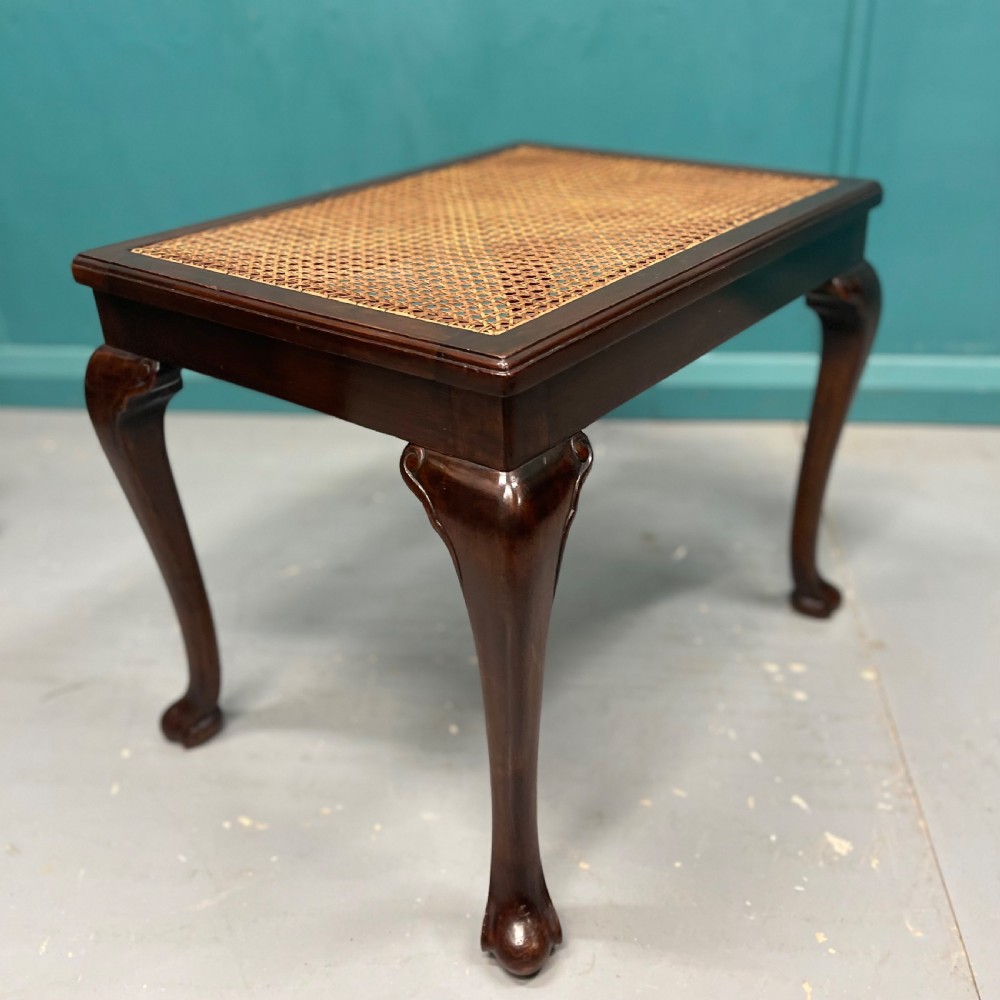 Edwardian mahogany and cane dressing table stool View VII