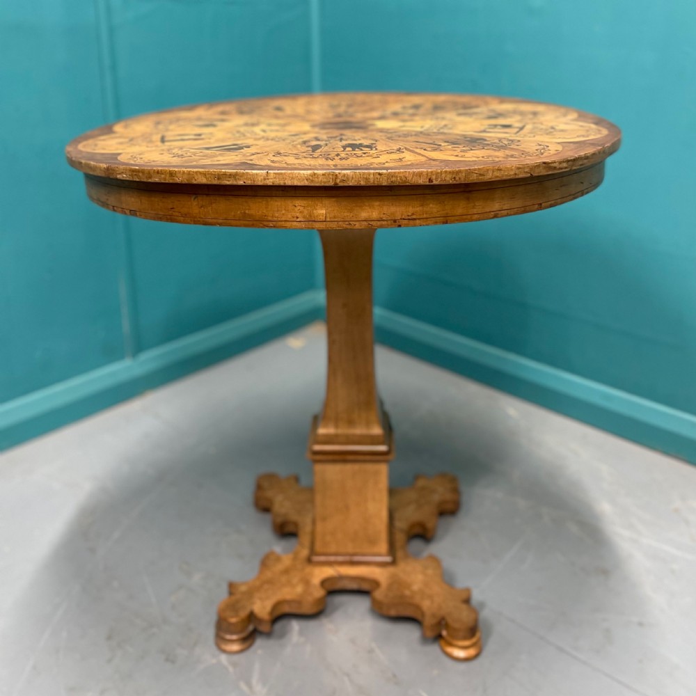 19th century Italian marquetry Gueridon centre table