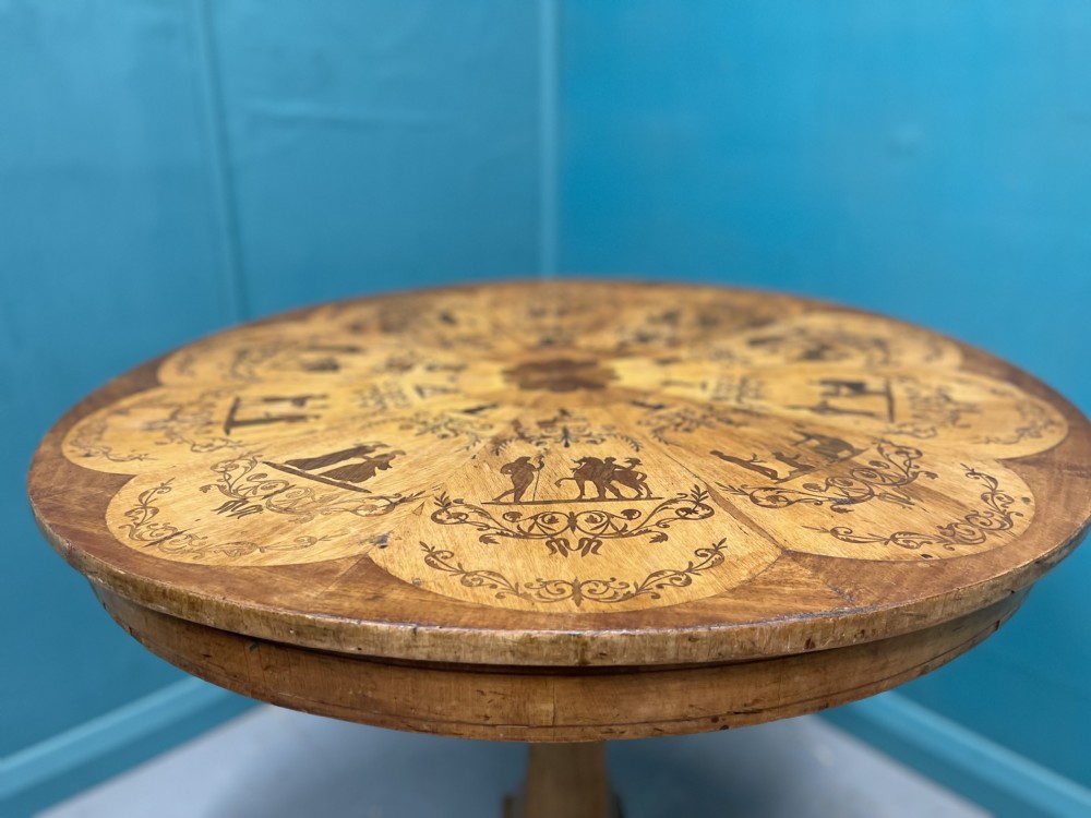 19th century Italian marquetry Gueridon centre table View VII
