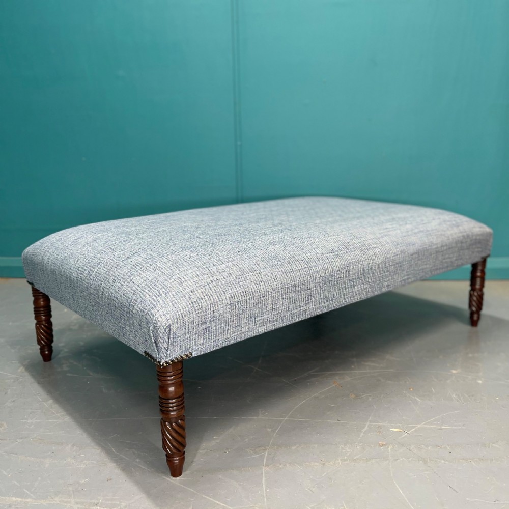 Large newly upholstered centre footstool 