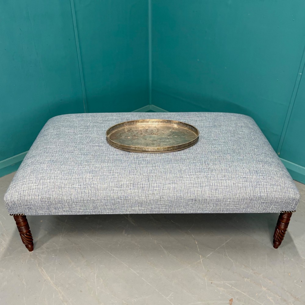 Large newly upholstered centre footstool  View II