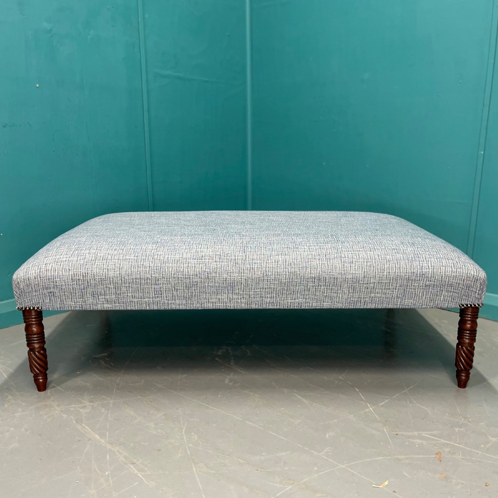 Large newly upholstered centre footstool  View III