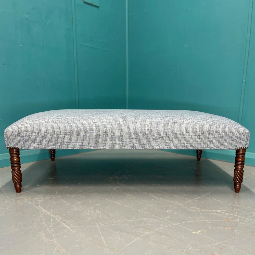 Large newly upholstered centre footstool  View IV