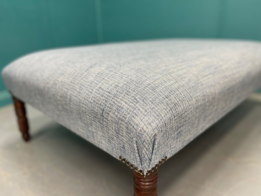 Large newly upholstered centre footstool  View IX
