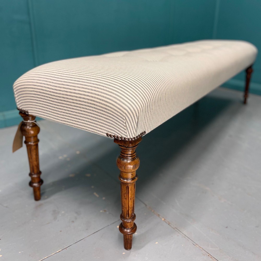 6ft newly upholstered buttoned long stool