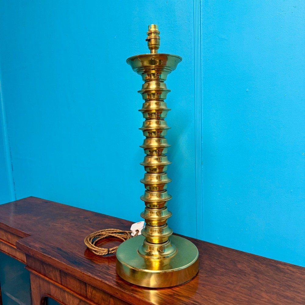 Brass bobbin lamp View II