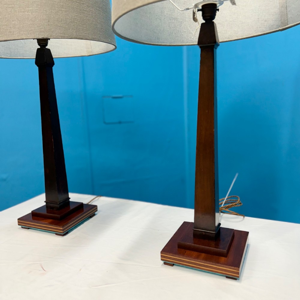 Pair of Georgian column style lamps