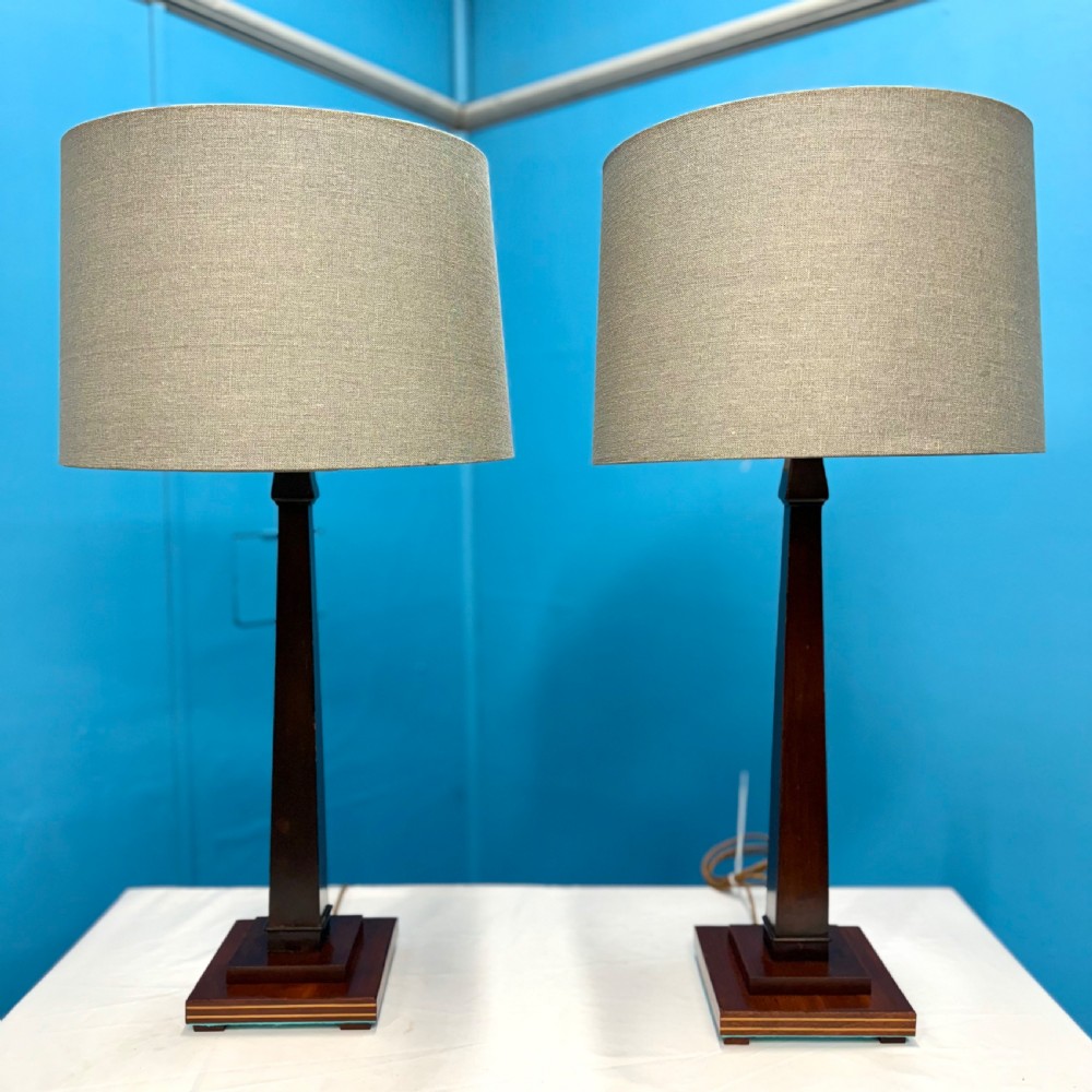 Pair of Georgian column style lamps View III