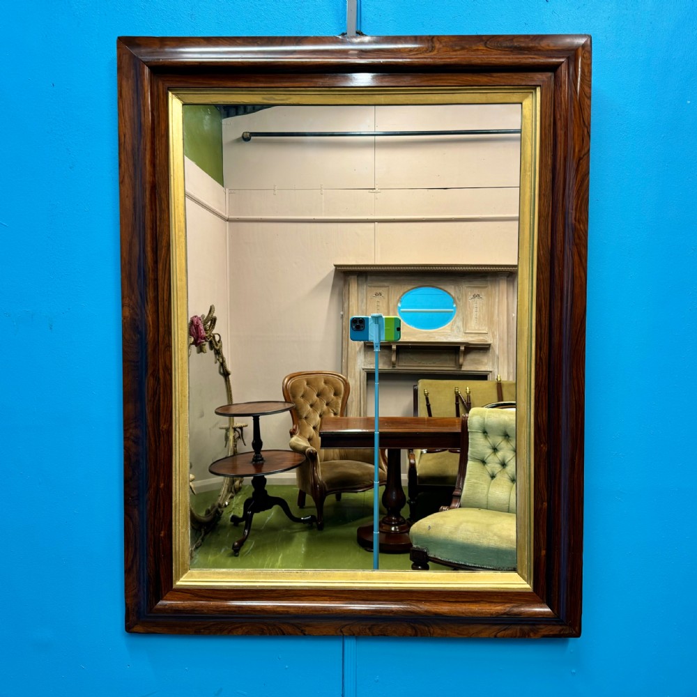 19th century rosewood overmantle mirror View II