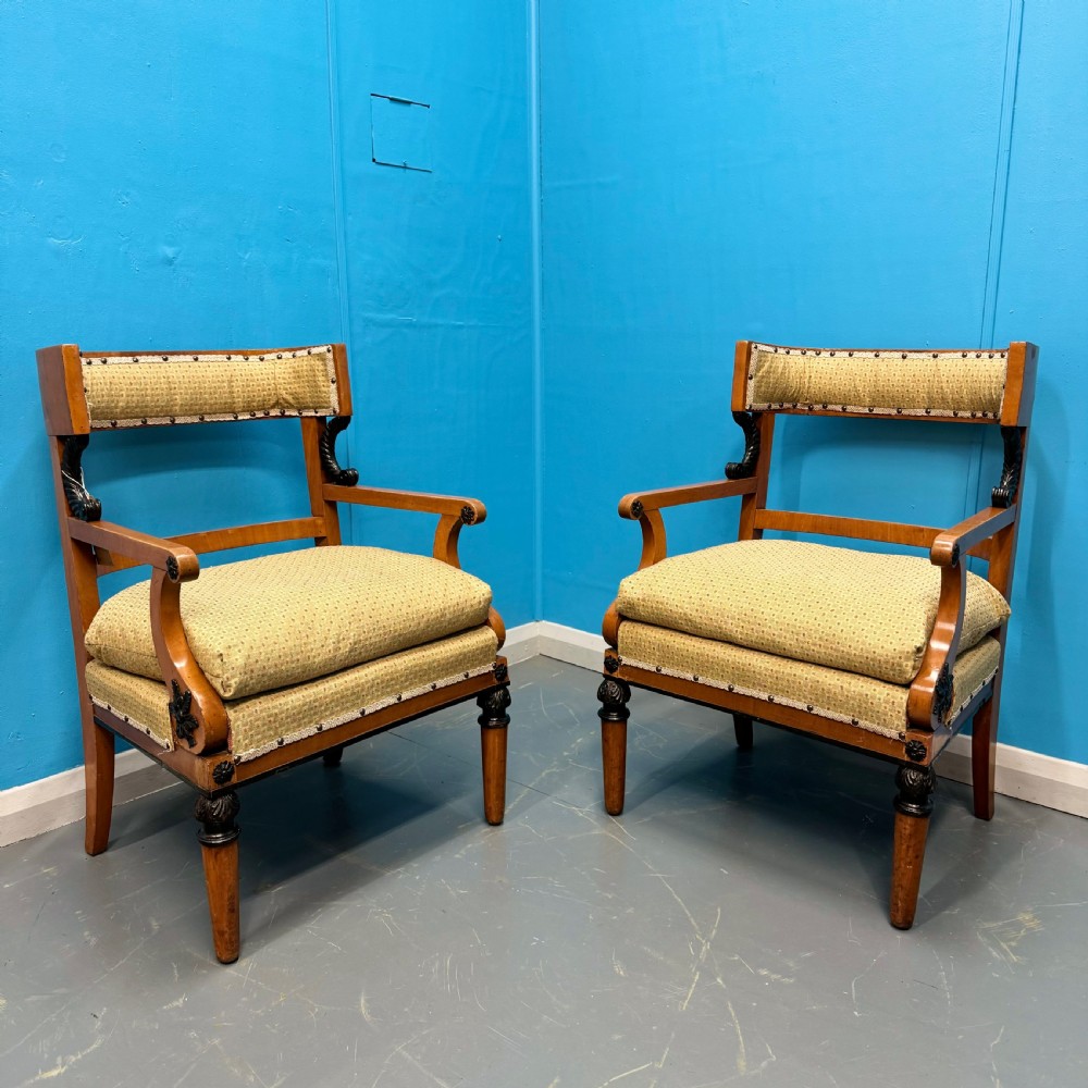 Pair of Biedermeier style occasional chairs 