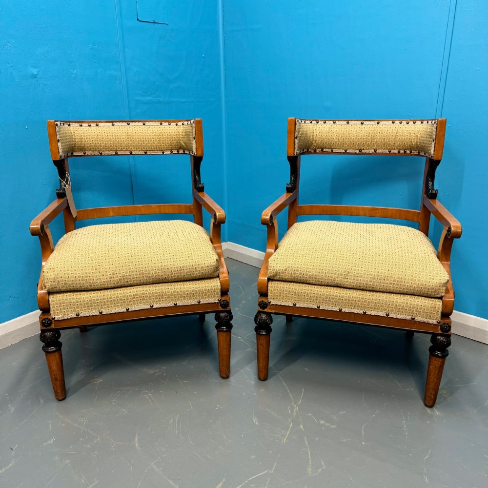 Pair of Biedermeier style occasional chairs  View V