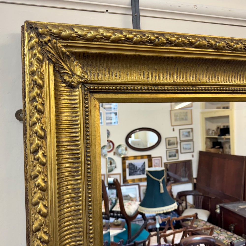 Large English gilt overmantle bevelled mirror View VII
